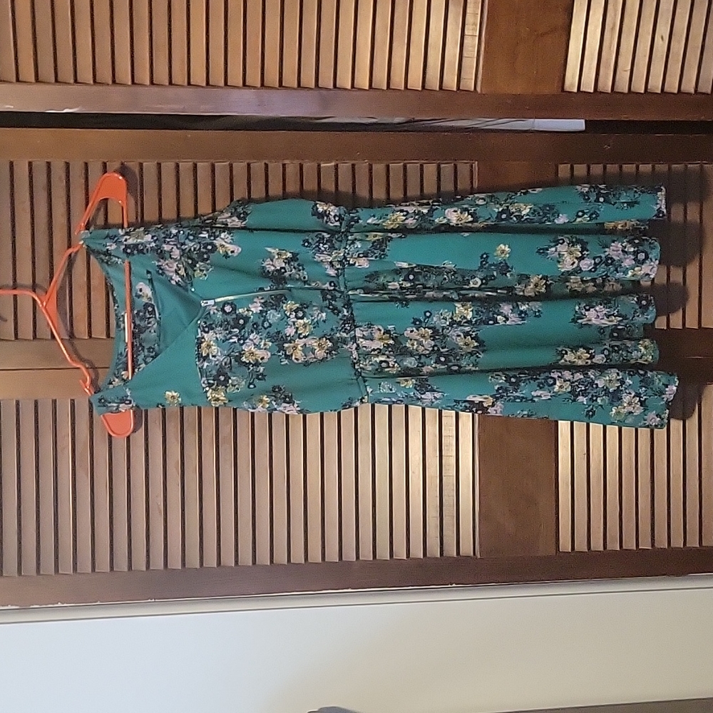 L Green Floral Maurices Dress